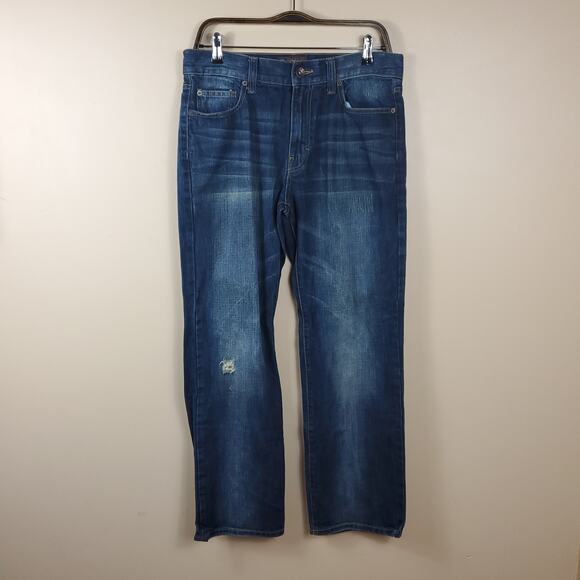 American Rag Dark Wash Distressed Straight Leg Jeans Size 30x30 - Picture 1 of 8